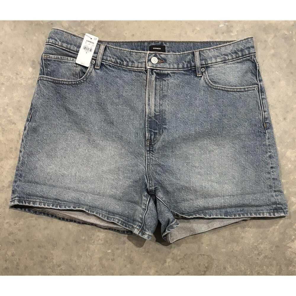 NWT Express High Rise Jean Shorts Women's Size 16 Vintage Short Stretch